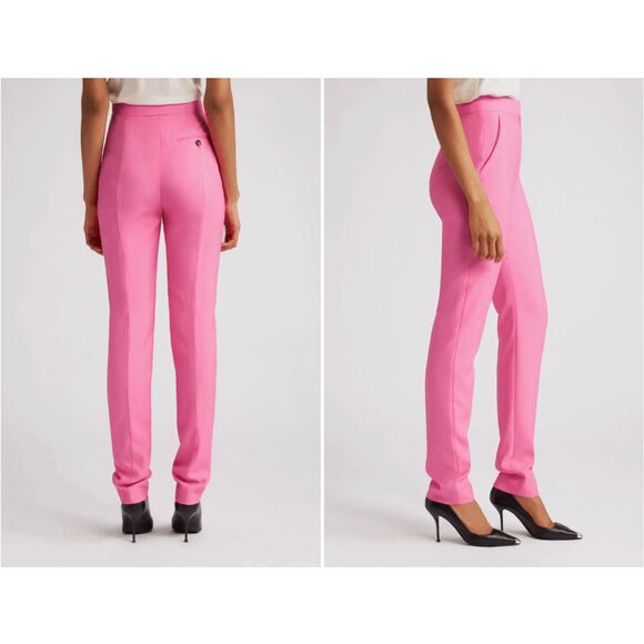 NWT Alexander McQueen High Waist Straight Leg Sartorial Wool Cigarette Pants Pin - Picture 2 of 10